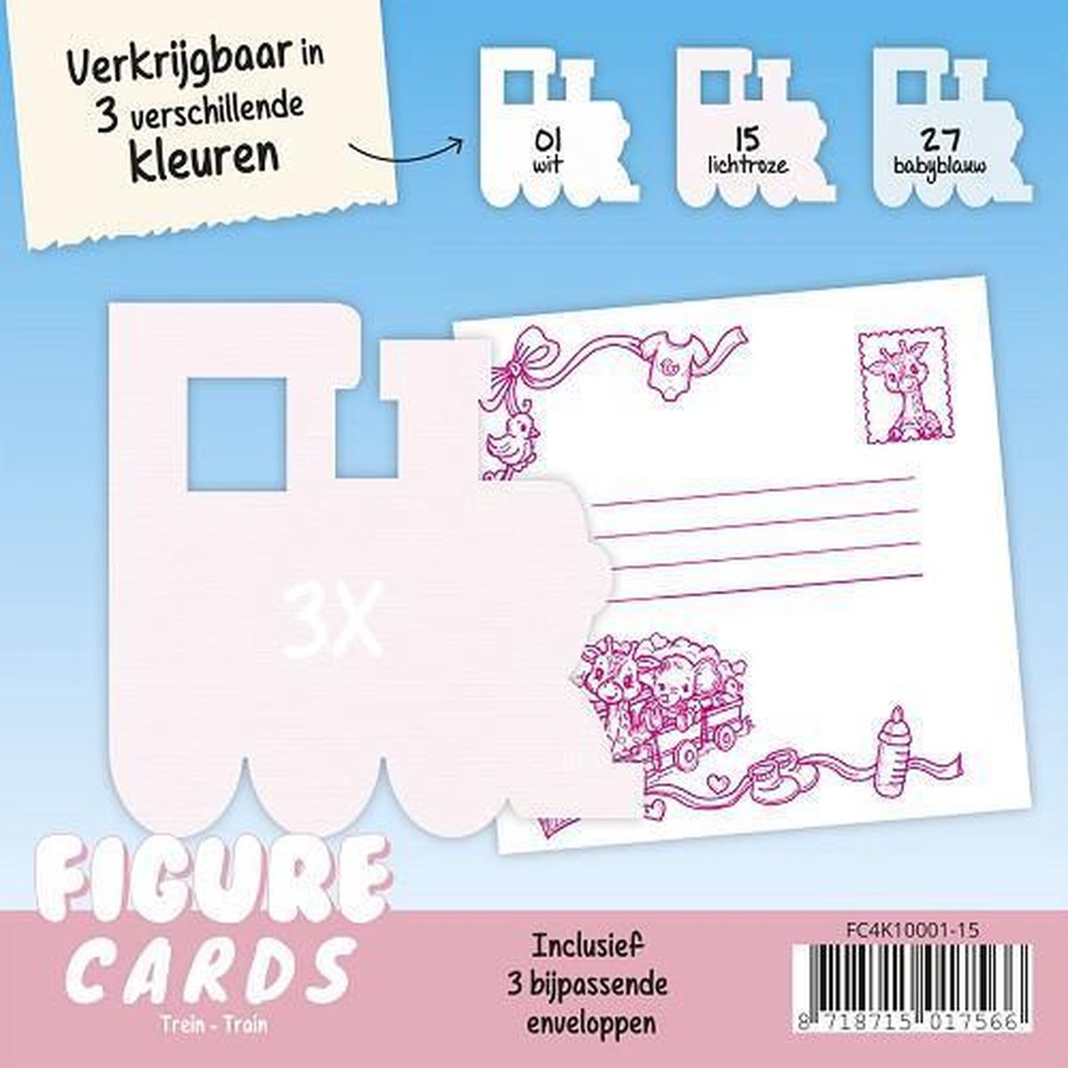 Figure Cards - Trein - Lichtroze