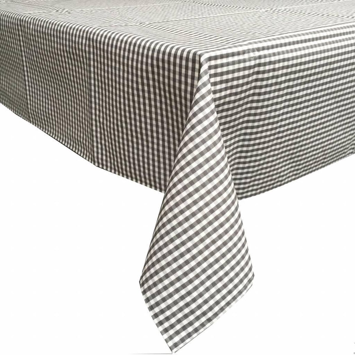 MixMamas Tafelkleed Gecoat Ruitje - 140 x 200 cm - Grijs