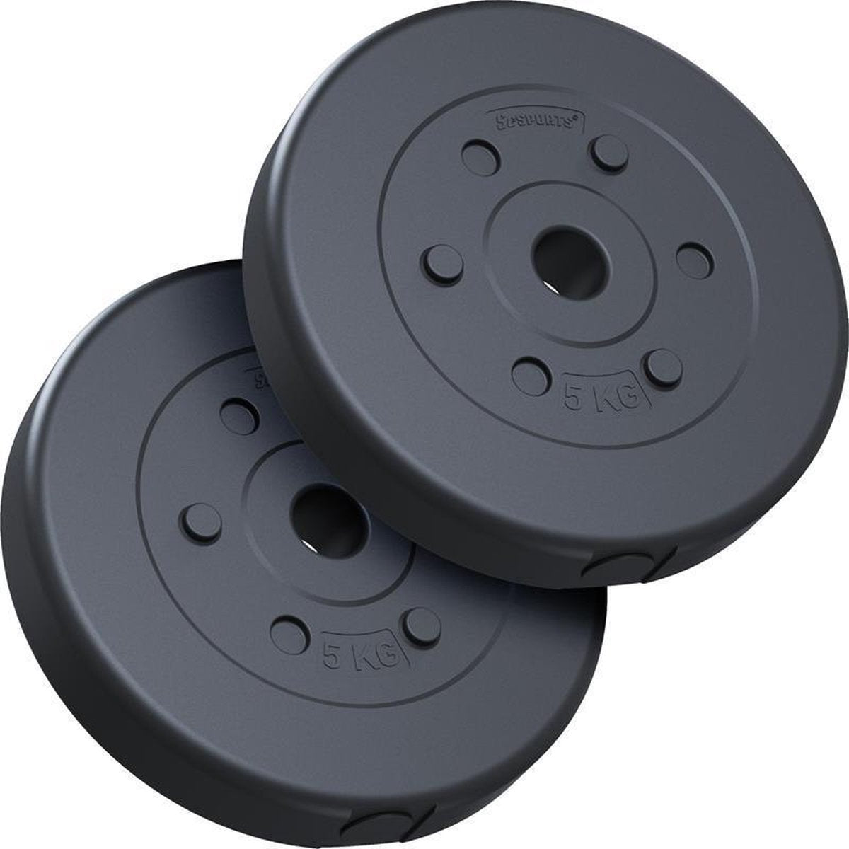 ScSPORTS® Halterschijven set 10 kg - Kunststof - 30 mm - 2 x 5 kg - Gewichten