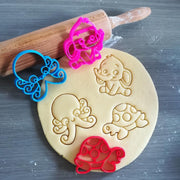 Koekjesvorm | 3-delige set | Dieren | Olifant - Schildpad - Octopus | Cookie cutter | Uitsteekvorm | Bakvorm | 8cm