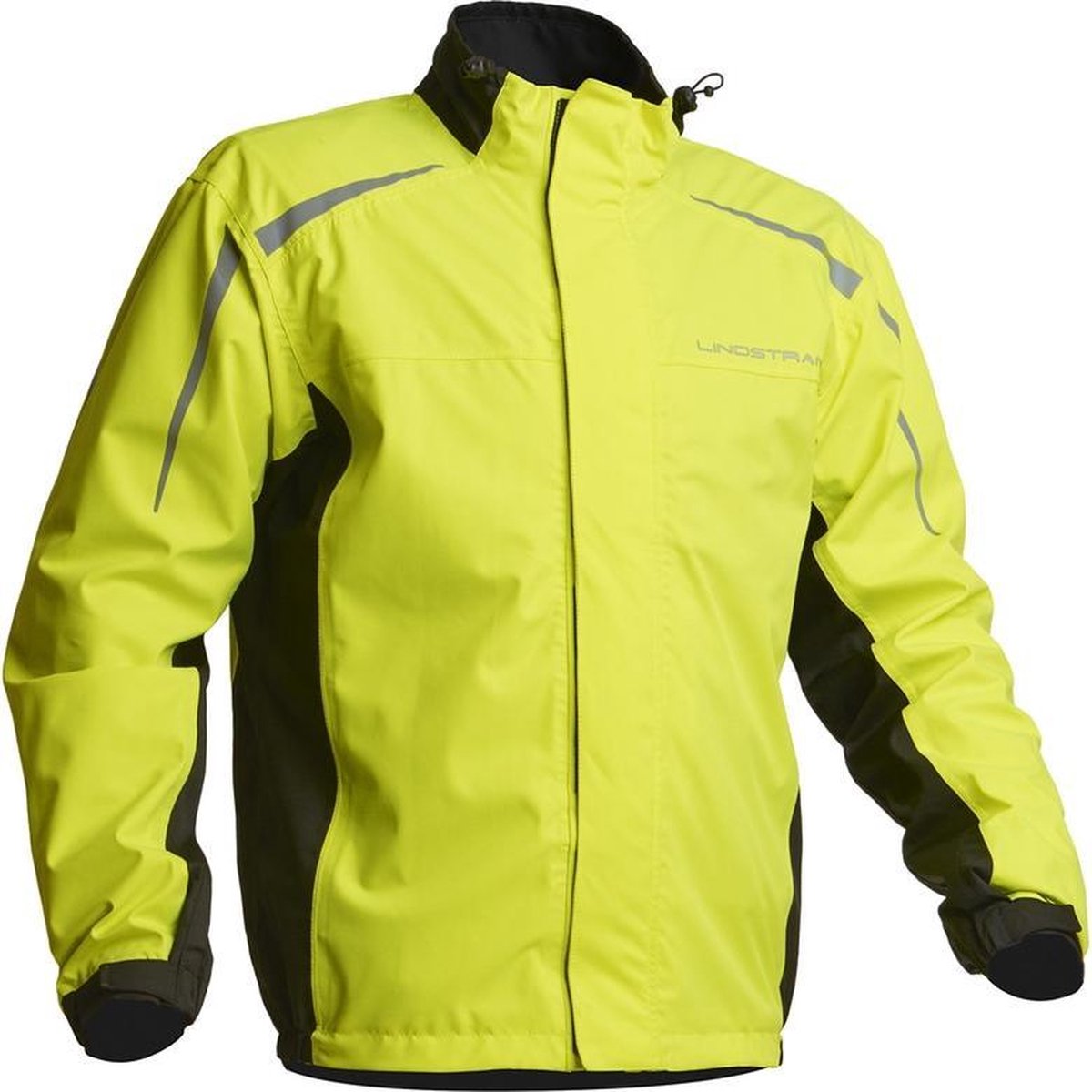 Lindstrands regen motorjack DW+  zwart/geel 2XL