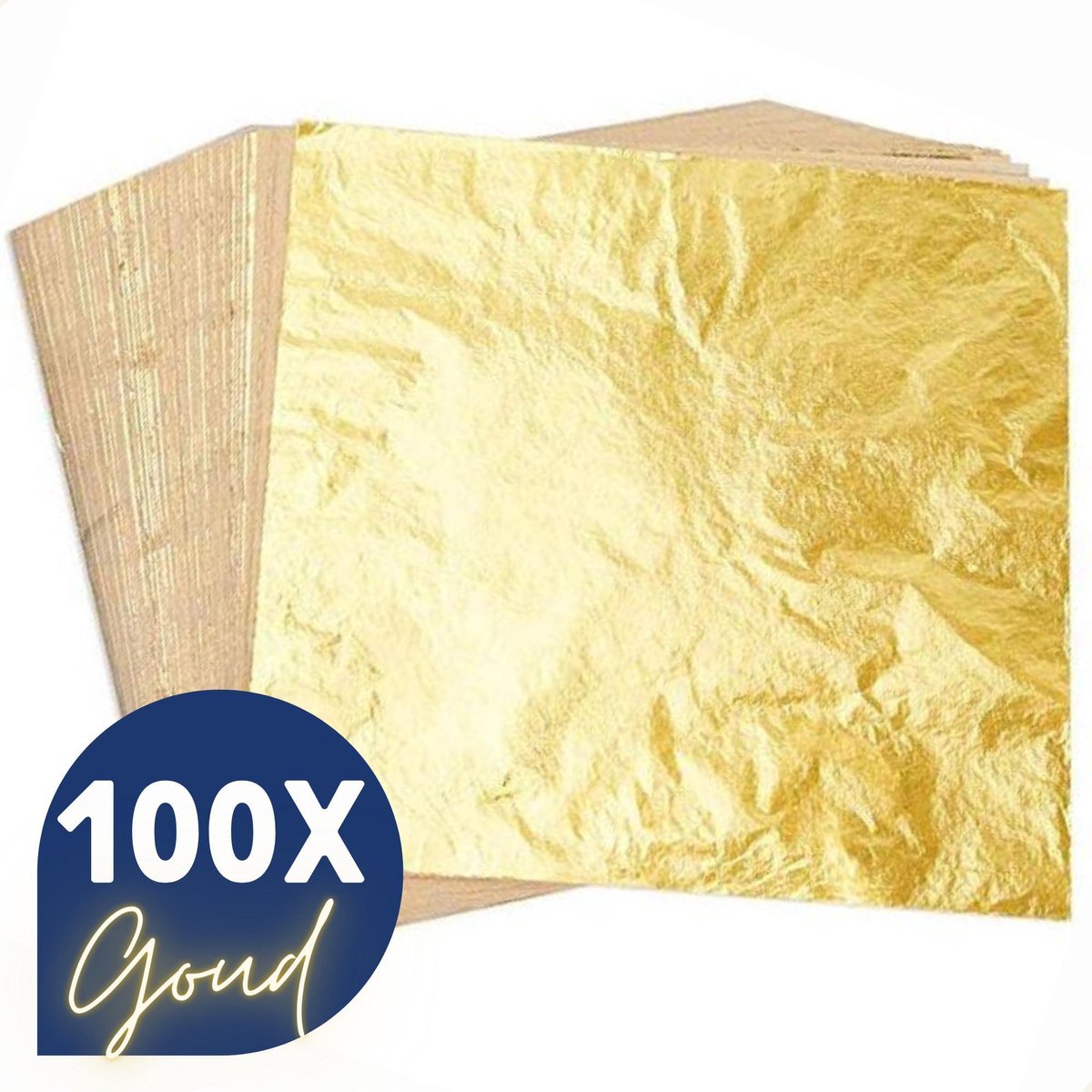 Bladmetaal – 100 vellen - GOUD - Imitatie bladgoud – GROTE VELLEN >> 16*16cm - A-kwaliteit