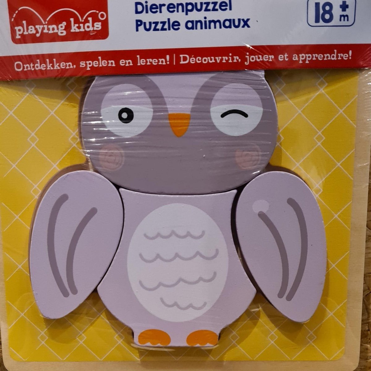 Dierenpuzzel - 4 Delige Houten Uil Puzzel 18m+