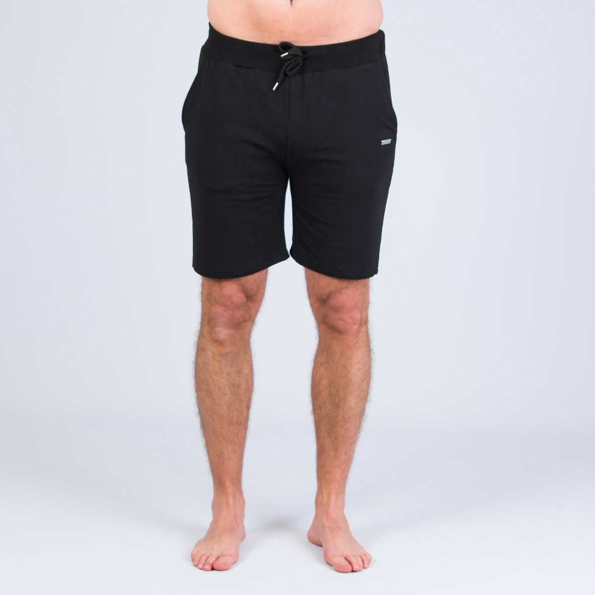 Heren unbrushed bermuda - zwart