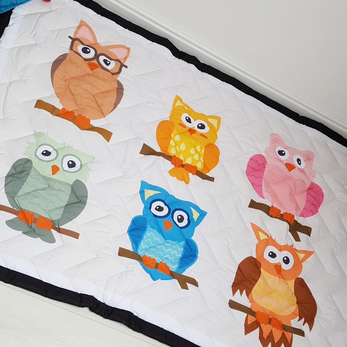 Speelkleed uilen 150 x 100 Deluxe EXTRA DIK - Liefboefje - Groot Speelkleed Baby - Speelmat Kinderen - Babymat XL - Kindervloerkleed - Kraamcadeau - Speelkleed Kinderen - 50+ design speelkleden