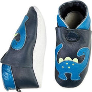 CeLaVi - leren slofjes - dino - blauw - Maat 16/18