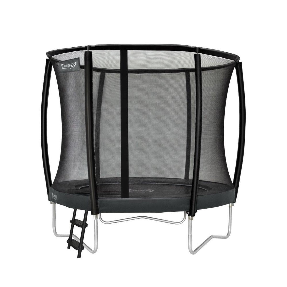 Etan Premium Gold Trampoline met net deluxe - Ø 244 cm / 08 ft - incl. Deluxe Veiligheidsnet - UV-bestendig Randkussen - Grijs - Rond