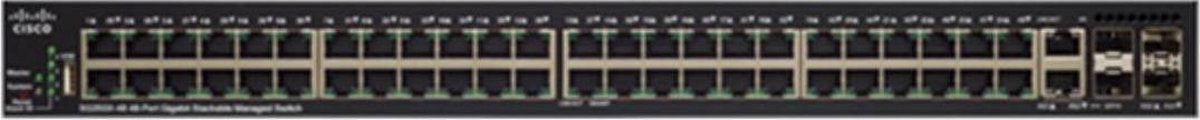 Cisco SG350X-48MP Managed L3 Gigabit Ethernet (10/100/1000) Power over Ethernet (PoE) 1U Zwart