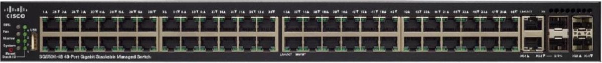 Cisco SG550X-48 Managed L3 Gigabit Ethernet (10/100/1000) 1U Zwart