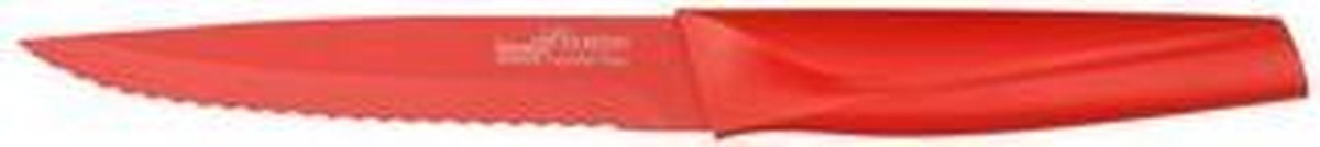 Homeij kartelmes 13 cm lemmet - keukenmes - gekarteld - tomatenmes - rvs - rood