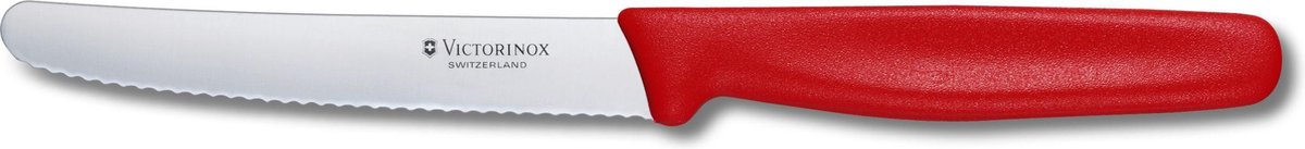 victorinox tomatenmes 11 cm rond getand Rood
