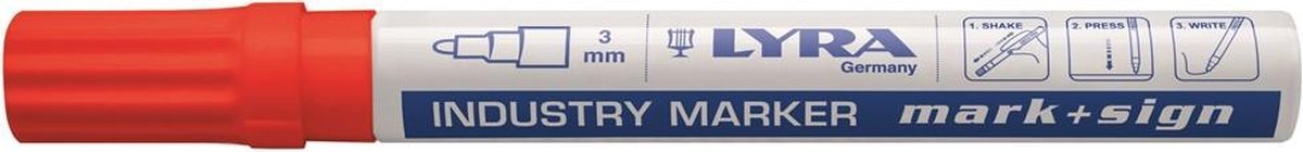 Lyra 4040017 Mark + Sign Industriemarker - 2-4 mm - Rood