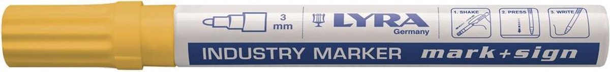 Lyra 4040007 Mark + Sign Industriemarker - 2-4 mm - Geel