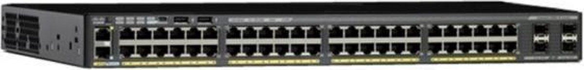 Cisco Catalyst WS-C2960X-48FPS-L netwerk-switch Managed L2/L3 Gigabit Ethernet (10/100/1000) Power over Ethernet (PoE) Zwart