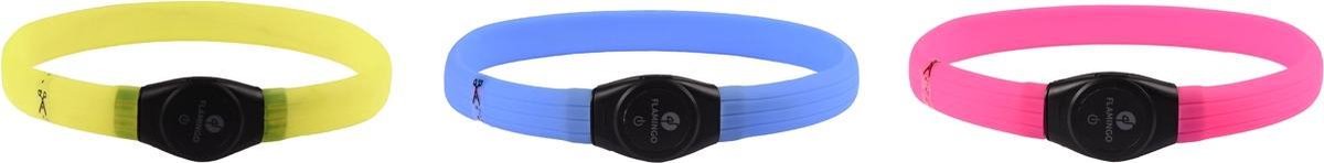 Visio light led halsband jumbo blauw 35/64 cm 7 mm Flamingo