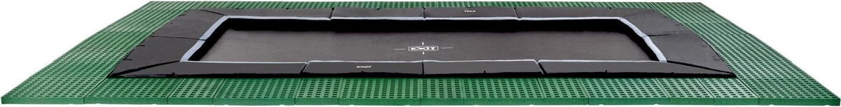 EXIT Dynamic groundlevel trampoline 275x458cm met Freezone veiligheidstegels - zwart