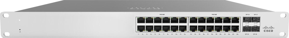 Cisco Meraki MS120-24 - netwerkswitch - Managed L2 Gigabit Ethernet (10/100/1000) - grijs 1U