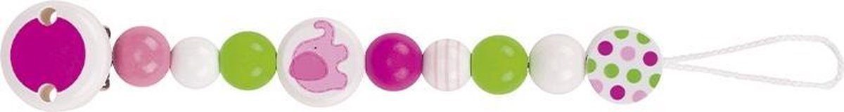 houten fopspeenketting olifant roze 21