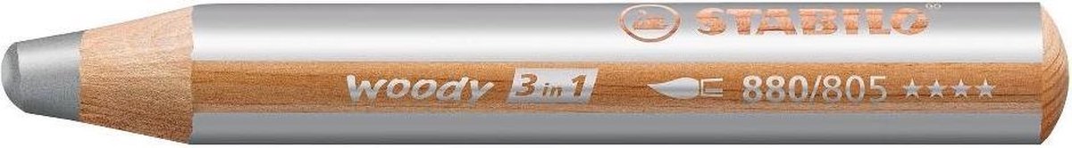 STABILO woody 3 in 1 kleurpotlood 1 stuk(s) Zilver