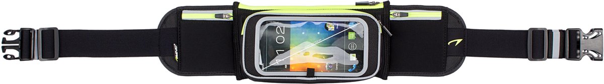 Avento Smartphone Sport Riem - Flip-Up - Zwart/Fluorgeel/Zilver