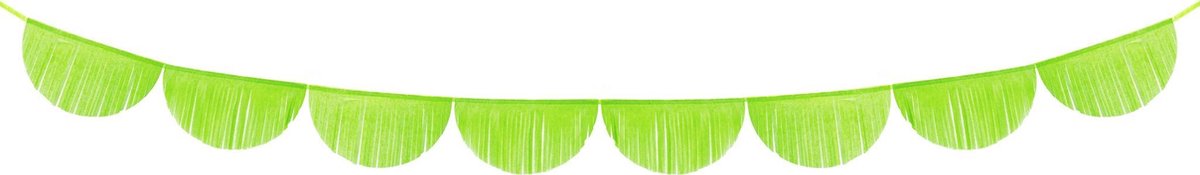 Lime Groene Slingers Crepe Franje Rond XL 3m