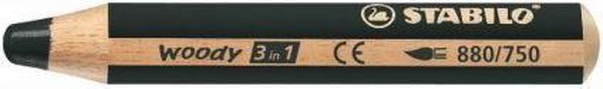 Kleurpotlood stabilo woody 880 3 in 1 zwart