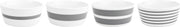 Salt&Pepper Stripes Kom - 13 cm - grijs - 4 stuks