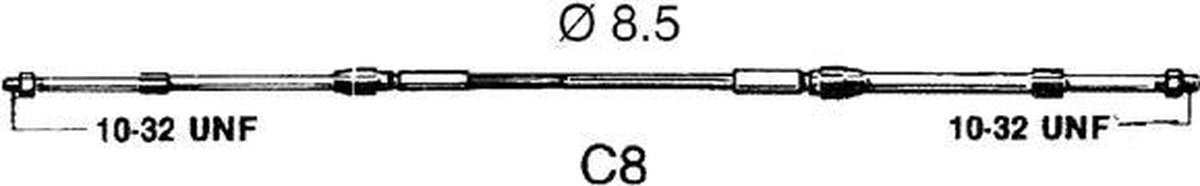 Ultraflex Afstandbedieningskabel C8 3.1 mtr