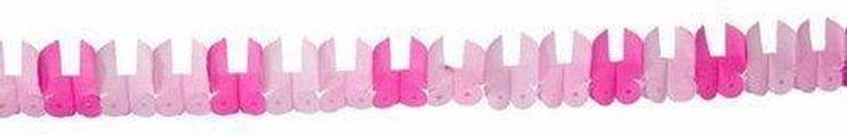 slinger met baby wiegjes roze - 3 m lang / 16 cm hoog - Babyshower