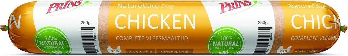 Prins NatureCare Dog Kip & Worst - Graanvrij - Hondenvoer - 250 gr