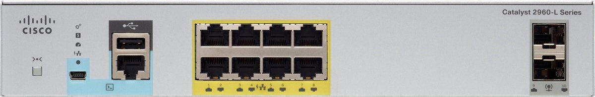 Cisco Catalyst 2960-L Managed L2 Gigabit Ethernet (10/100/1000) Power over Ethernet (PoE) 1U Grijs
