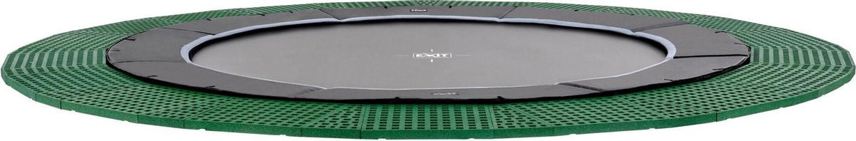 EXIT Dynamic groundlevel trampoline ø427cm met Freezone veiligheidstegels - zwart