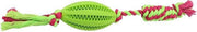 Rugby bal met touw in de kleur groen.