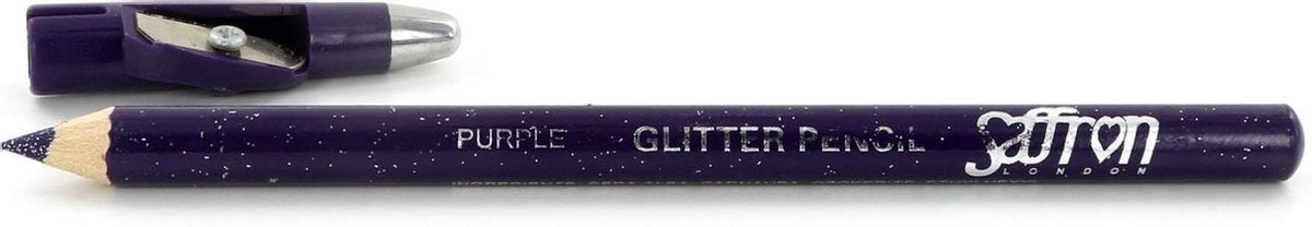 Saffron Glitter Oogpotlood - Purple (met puntenslijper)