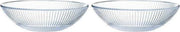 2x Salade schalen/slakommen van glas met relief 26 cm - Schalen en kommen - Keuken accessoires