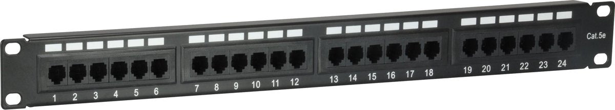 Equip Patchpanel 24x RJ45 Cat5e 19" 1HE zwart