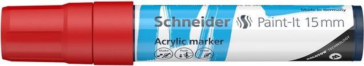 Acryl Marker Schneider Paint-it 330 15mm rood S-120302