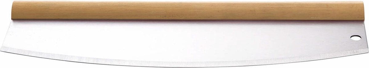 ALL' GRILL Pizzasnijder wiegemes RVS met houten handvat