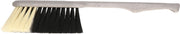 Eco zachte grijze stoffer/handveger voor binnen 40 cm met lange steel- Gerecycled kunststof