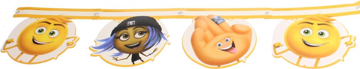 Emoji Verjaardagsslinger 200 Cm Geel