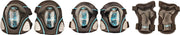 Nijdam Junior Beschermset Deluxe - Zwart/Zilvergrijs/Blauw - S
