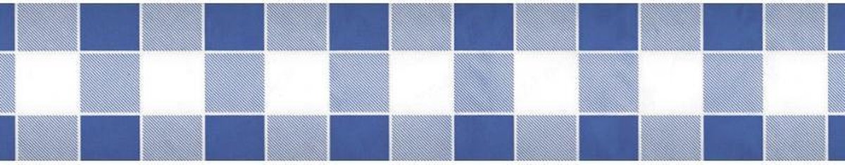 Papieren tafelkleed damast ruit blauw 1.18x10mtr