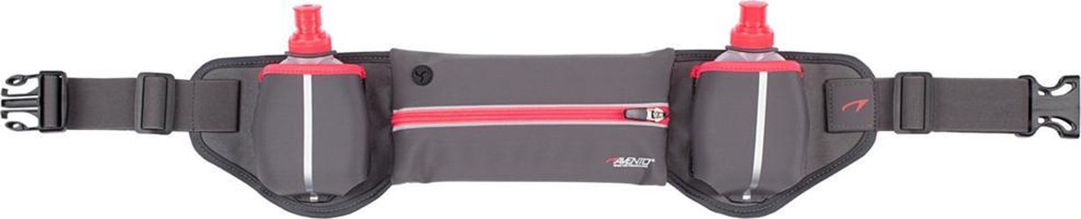 Runningbelt Drinkgordel Hardloopriem - 2 drinkflessen 190 ml - Smartphone vakje - Grijs Roze