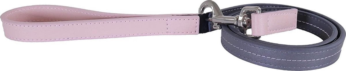 Rosewood hondenriem leer babyroze / donkergrijs 100x2 cm