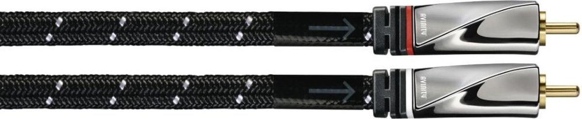 Avinity Audiokabel 2 Cinch-stekkers - 2 Cinch-stekkers Stof Verguld 2 M