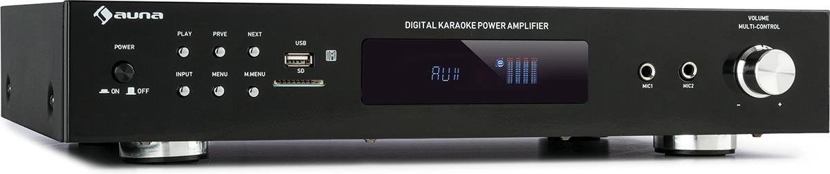 AMP-9200 BT digitale stereo-versterker 2x60W RMS BT 2xmicro zilver