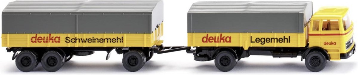 WIKING MERCEDES BENZ 1620 Pritschenhängerzug 'Deuka' schaalmodel 1:87