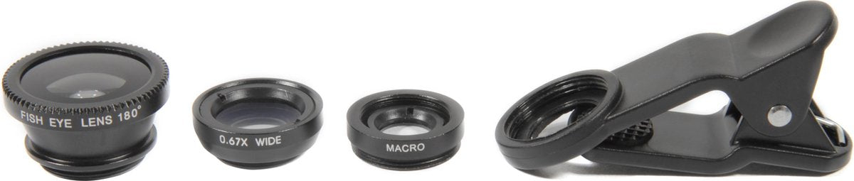 ThumbsUp! 3 in 1 Lens Set - Opzetlens Smartphone/Tablet - Zwart