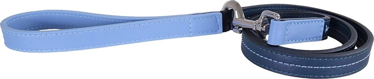 Rosewood hondenriem leer babyblauw / donkerblauw 100x2 cm