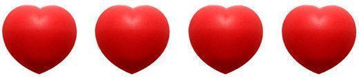 Zak!Designs Pannen Onderzetter - Hartvorm - Rood - 4 stuks